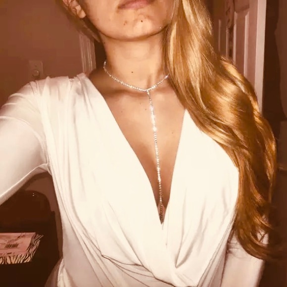 Charm Silver Body Chain Crystal Rhinestone Harness - Picture 4 of 12